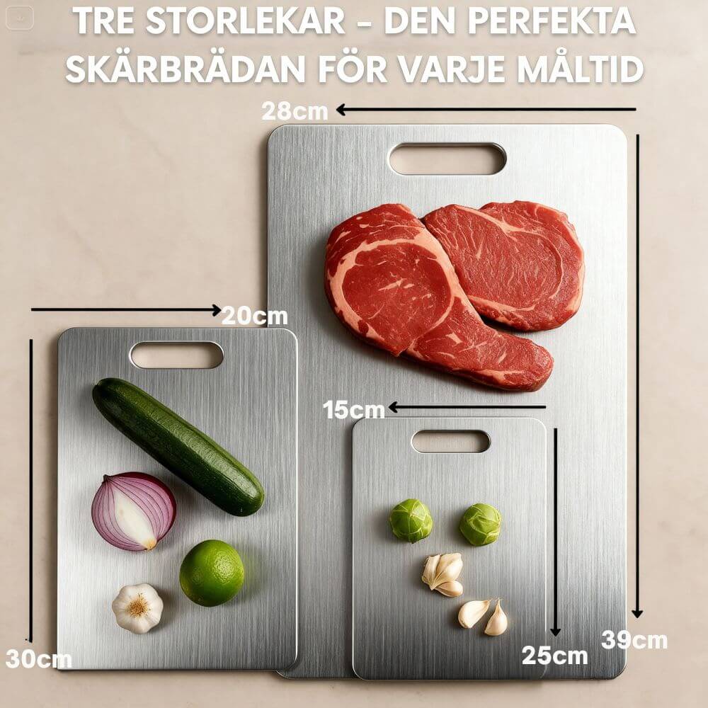 Sakura® Pro Skärbräda i Kirurgiskt Rostfritt Stål – Kökets Nya Standard